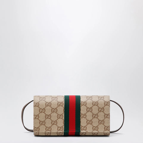 GUCCI Small pouch in GG canvas with Web stripe