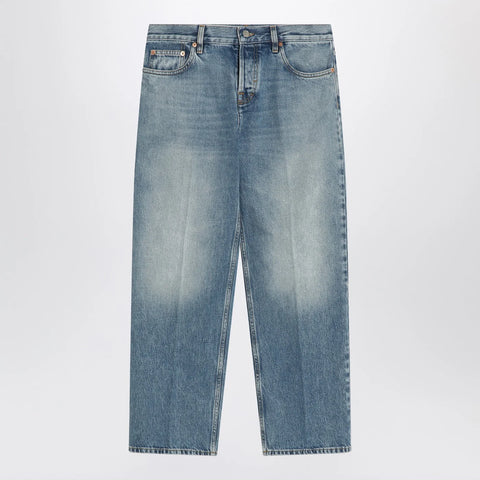 GUCCI Straight light blue jeans with faded effect