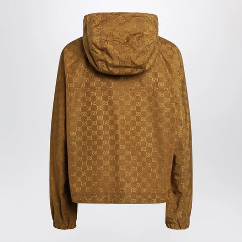 GUCCI Technical jacquard jacket with brown GG pattern