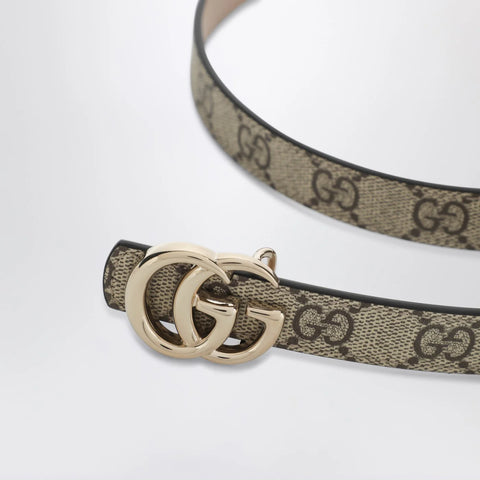 GUCCI Thin reversible GG Marmont belt in beige/GG Supreme