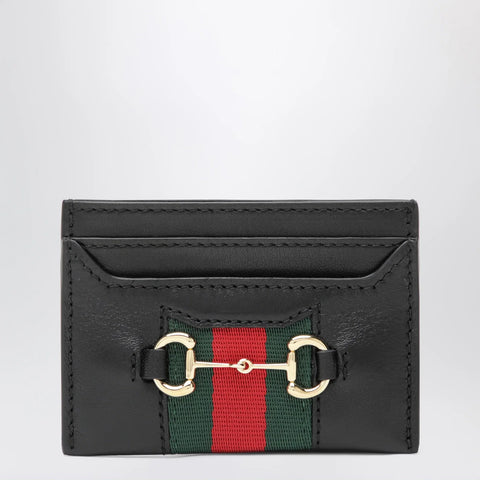 GUCCI Web Cardholder With Horsebit In Leather