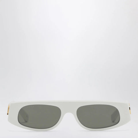 GUCCI White acetate geometric sunglasses