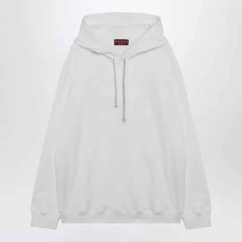 GUCCI White cotton sweatshirt with logo print