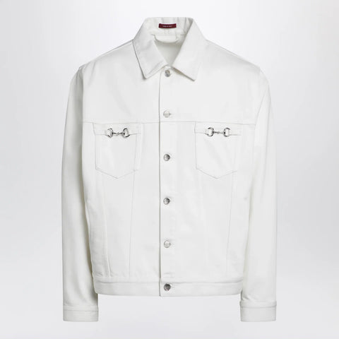 GUCCI White jacket with Horsebit detail