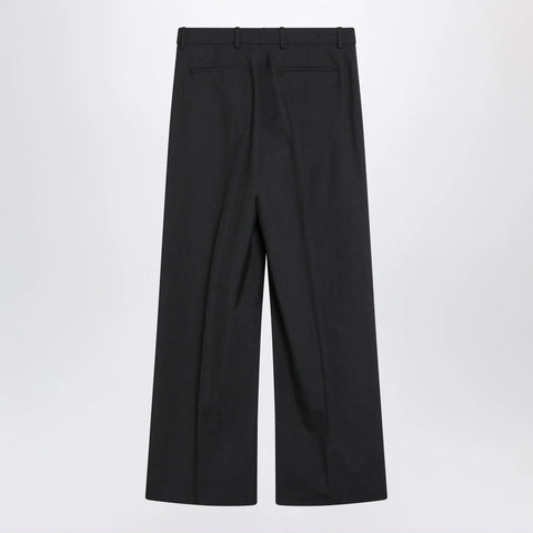 GUCCI Wide-leg grey wool trousers