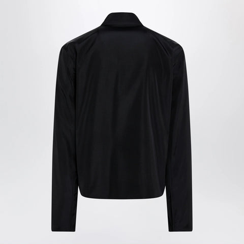GUCCI Zip jacket in cotton and acetate faille, black