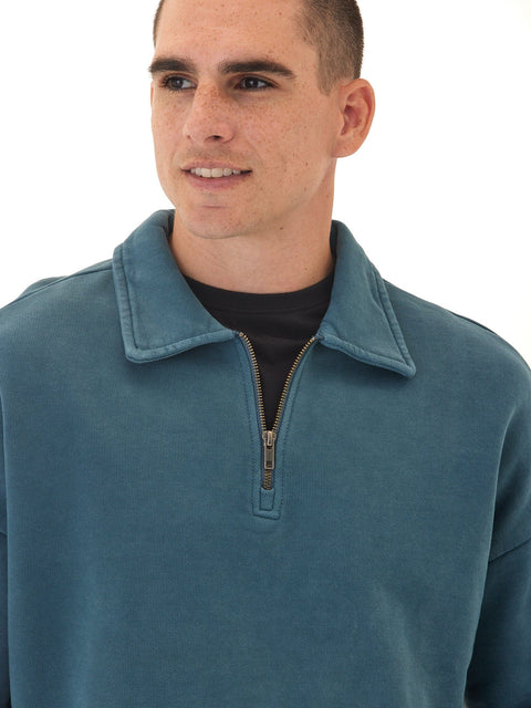 Gabe Mineral Wash Heavy Terry Quarter Zip Pullover