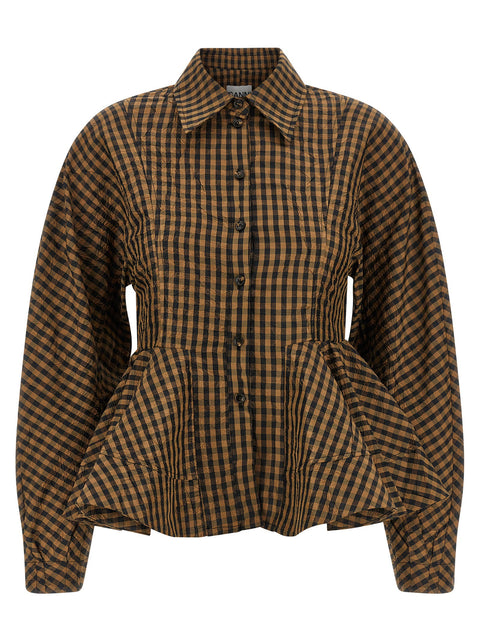 Ganni Crinckled Taffetà Blouse