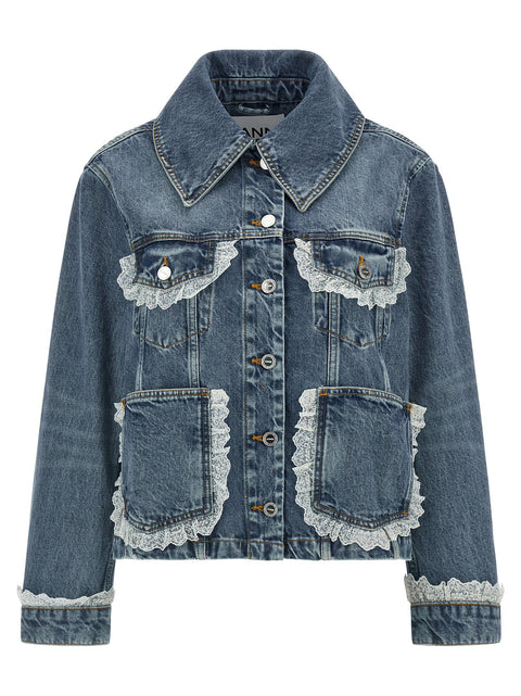 Ganni Denim And Lace Jacket