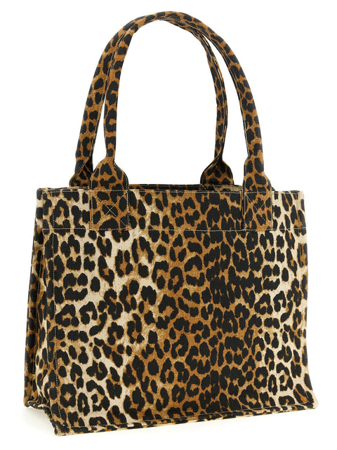 Ganni Leopard Large Shopping Bag