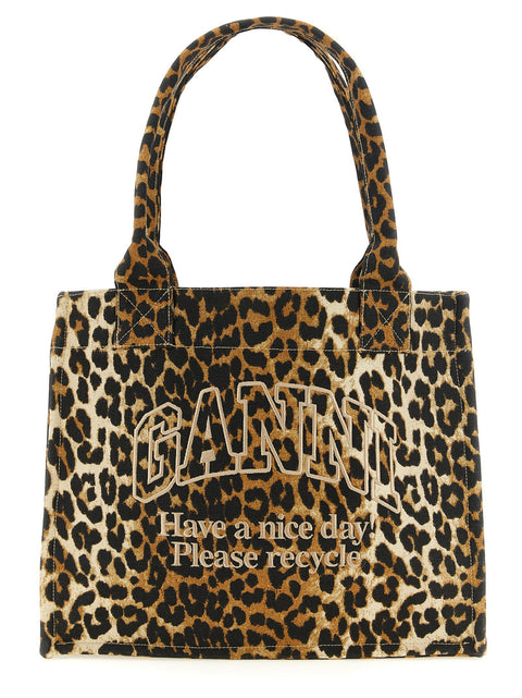 Ganni Leopard Large Shopping Bag