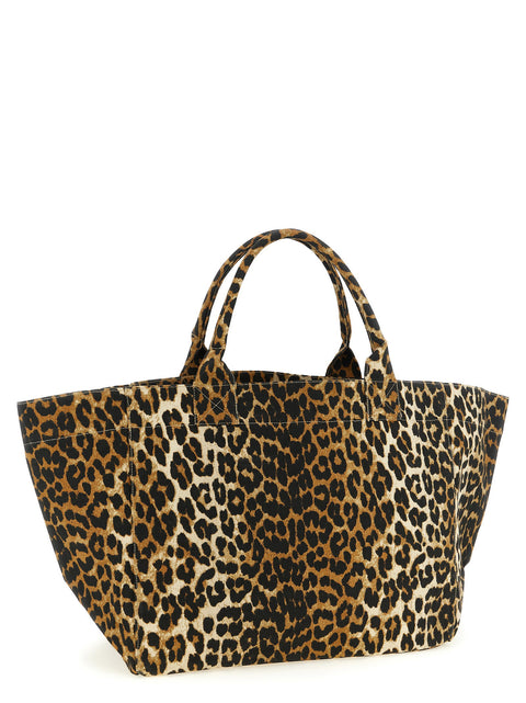Ganni Leopard Xxl Shopping Bag