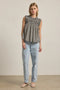 Gingham Ruffle Blouse - Black