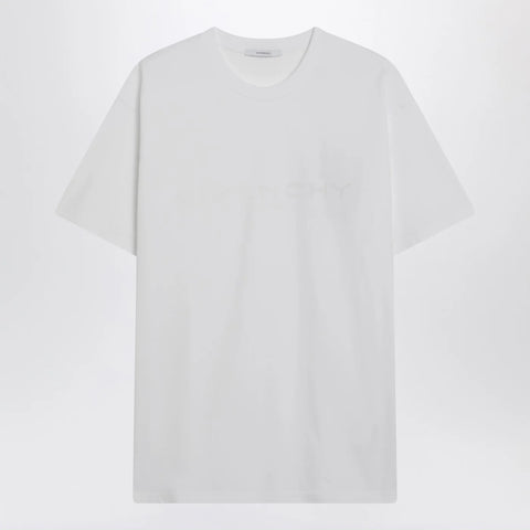 Givenchy White cotton and silk T-shirt with jacquard logo