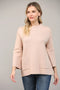 Glitter Yarn Front Pocket Detail Mock Neck Sweater Rose Gold-Sweater-FATE-S-Rose Gold-Urbanheer
