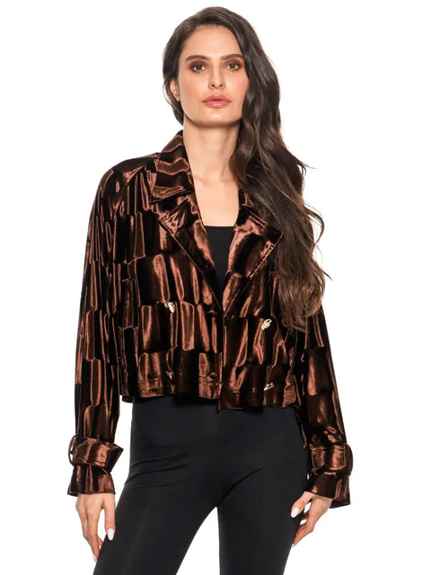 Chocolate Gloss Cropped Blazer