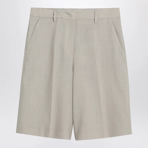 Golden Goose Beige mélange wool-blend bermuda