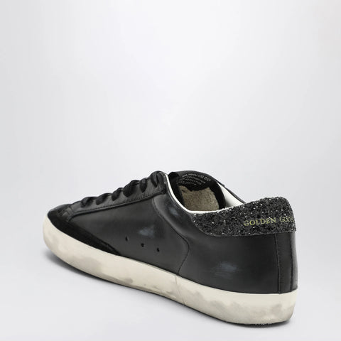 Golden Goose Super-star black low trainer with rhinestones