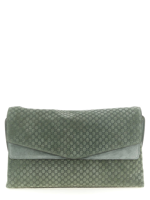 Gucci Gg Large Suede Shoulder Bag