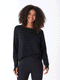 Halle Feather Fleece Crossover Hem Top