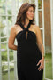 Halter Neck Open Back Muslin Midi Dress