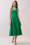 Halter Neck Self-Tie Back Smocked Midi Dress