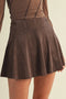 High-Waist Paneled Flare Mini Skirt