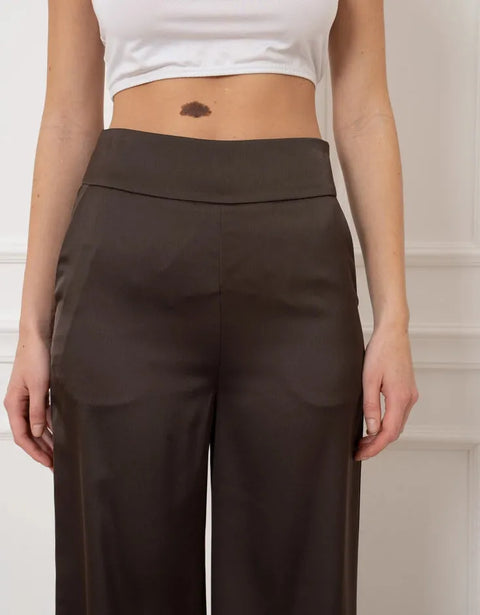 High-Waisted Wide Satin Pants