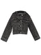 Hooded Denim Jacket w/ Rhinestone Detail