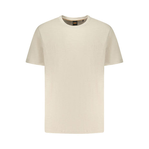 Hugo Boss Beige Cotton Men T-Shirt