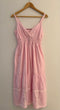 Smocked Waist Sleeveless Midi Dress - Pink