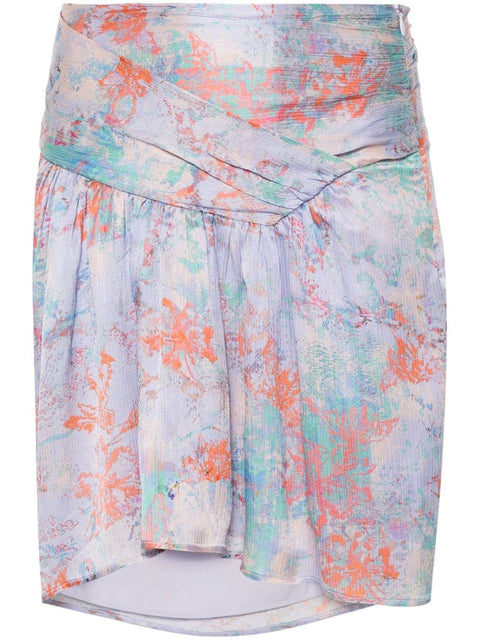 Iro Floral print silk mini skirt
