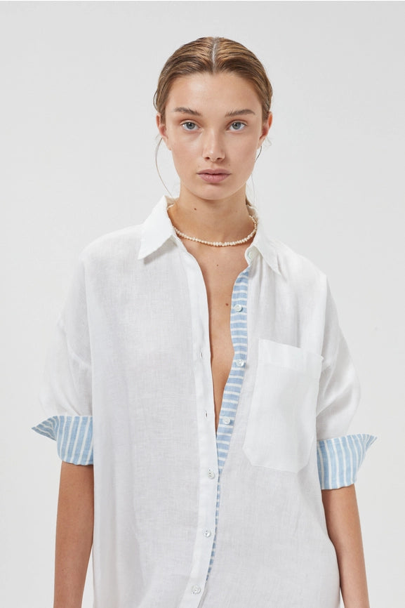 Island Linen Midi Dress - White-Dress-Lanhtropy-XS-White-Urbanheer