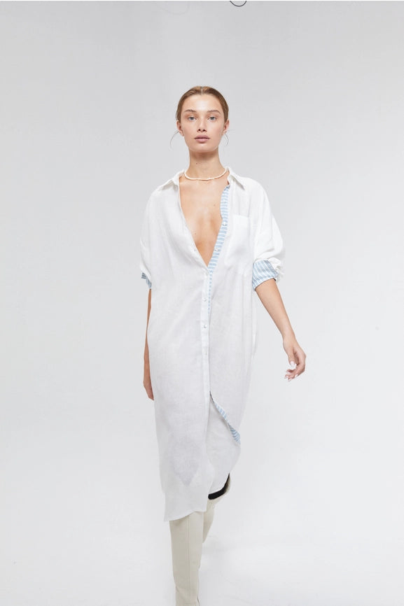 Island Linen Midi Dress - White-Dress-Lanhtropy-XS-White-Urbanheer