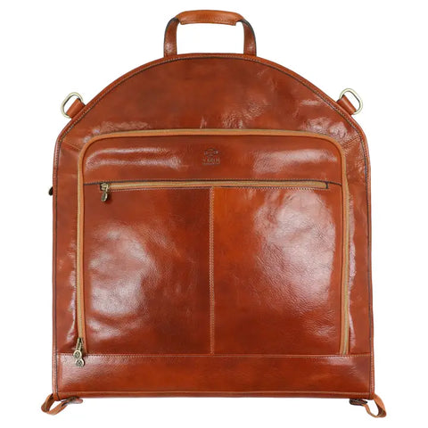 Italian Leather Garment Bag - Travels with Charley Cognac-Garment Bags-Time Resistance-Cognac-Urbanheer