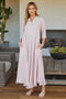Italian Linen 3/4 Sleeve Maxi Dress-Dress-MILIO MILANO-S-BLUSH-Urbanheer