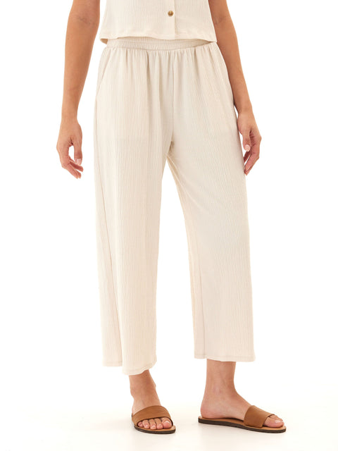 Ivanna Smocked Jersey Wide Leg Capri Pant