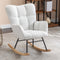Ivory Teddy Fabric Rocking Accent Chair