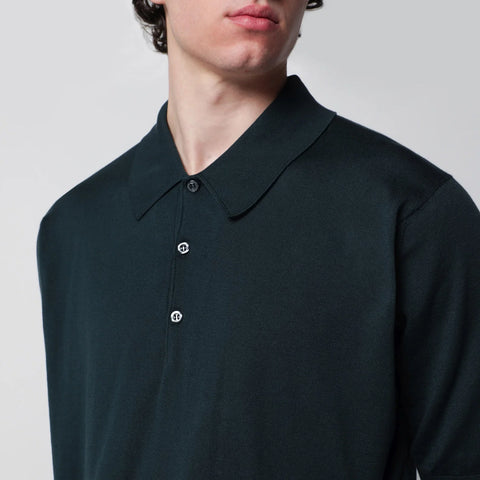 JOHN SMEDLEY Isis forest green cotton polo shirt