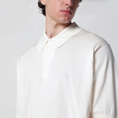 JOHN SMEDLEY Isis white cotton polo shirt