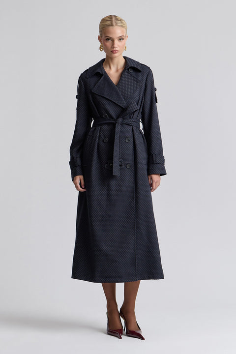 Jacquard Belted Trenchcoat