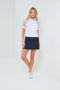 Jade Stretch Poplin & Organza Collared Button Down