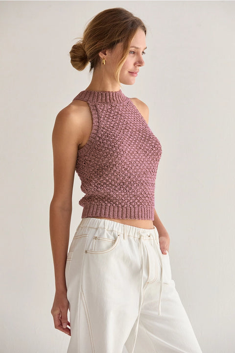 Jemma Basket Weave Halter Top