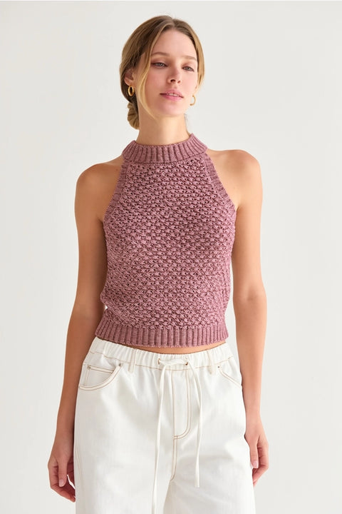 Jemma Basket Weave Halter Top