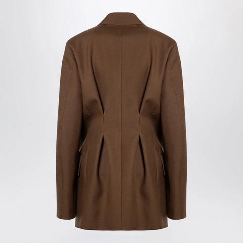 Jil Sander Brown wool double-breasted jacket