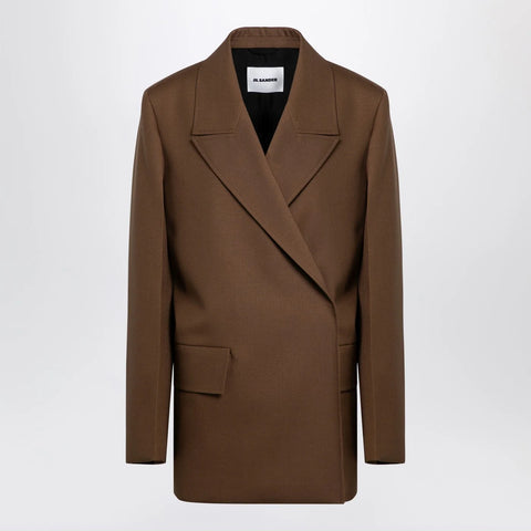 Jil Sander Brown wool double-breasted jacket
