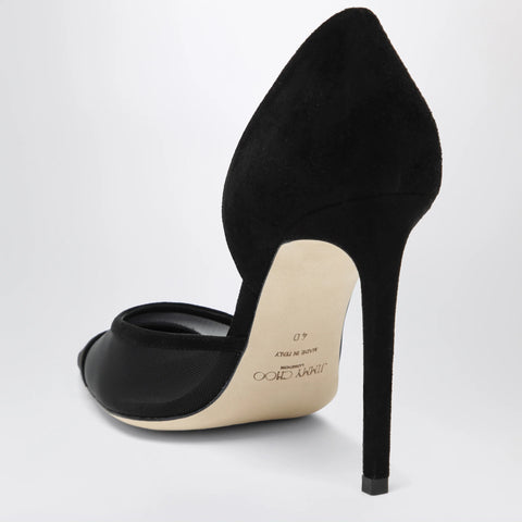 Jimmy Choo Brigitte 100 pumps in black suede and mesh