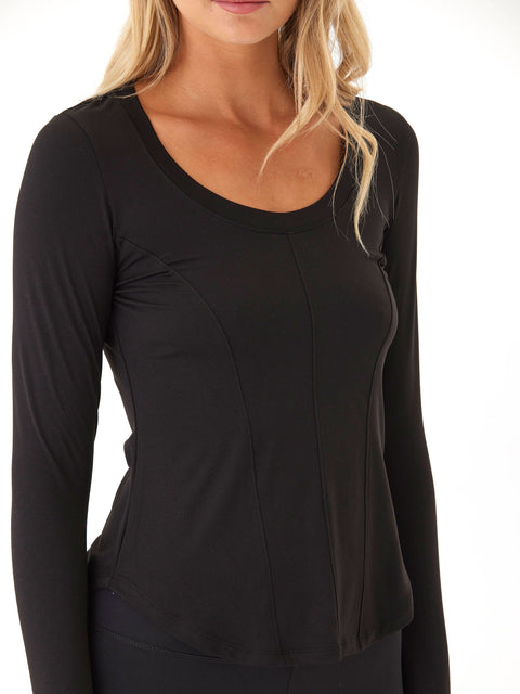 Kellie Heather Luxe Jersey Seam Detail Top