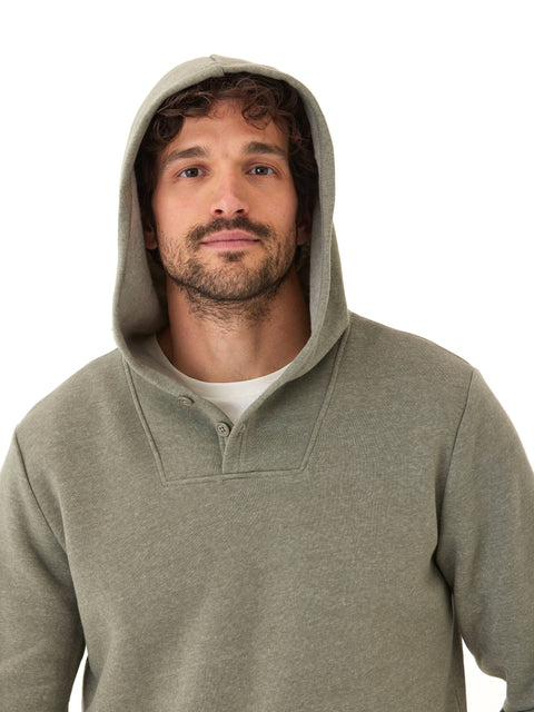 Kieran Triblend Fleece Henley Hoodie