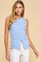 Knit Button Up Front Pockets Vest-Vest-TCEC-S-BABY BLUE-Urbanheer
